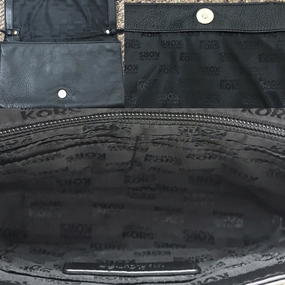 Michael Kors Oversized Black Leather Clutch - Picture 5 of 8